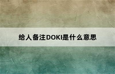 给人备注DOKI是什么意思