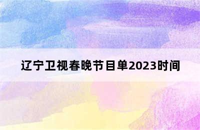 辽宁卫视春晚节目单2023时间