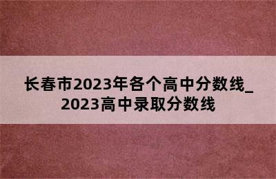 长春市2023年各个高中分数线_2023高中录取分数线